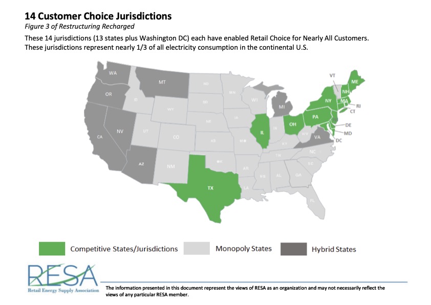 Figure 3 – 14 Customer Choice Jurisdictions